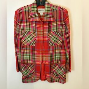 Vintage Emanuel Ungaro Pink/Cherry Plaid Jacket - pristine condition.